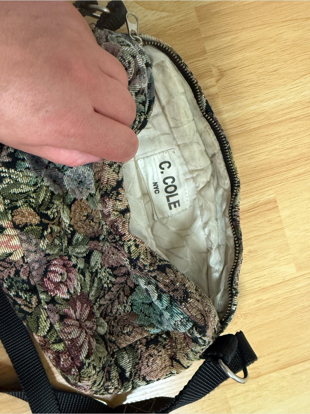 C. Cole NYC Floral Tapestry Crossbody Bag in Multicolor
